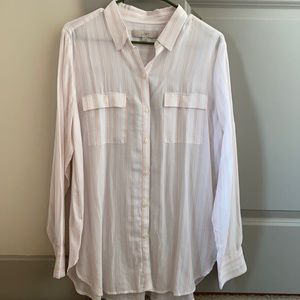 LOFT pink & white striped top